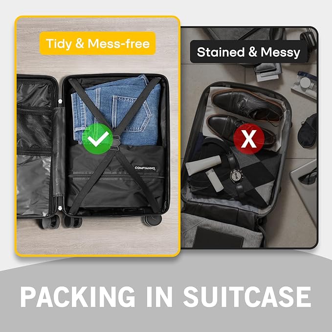 Comfyanno Travel Shoe Bag, Shoe Storage Bag for Packing in Suitcase, Resist Odor & Dust, Portable Sneaker Bag with Zipper, Travel Essentials, 15.7x8.7 in - Black