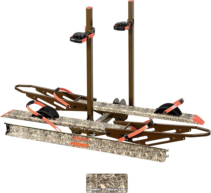 Young Bike Rack Hitch Mount - Bicycle Car Racks for Car SUV Truck RV, for 2 E-Bikes, 200lbs Capacity Fat Tire, Foldable Anti-Wobble, 2" Receiver, Camo Cargo Rack