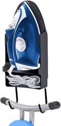 Ironing Board Hanger Wall Mount Ironing Holder Heat Resistant Iron Hanger with Iron Board Rack for Max 5 Inch Width (Black)