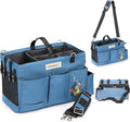 FifthStart Multiuse Organizer Bag - X-Large, Blue - 9 Pockets & Mesh Base for Cleaning Supply Organizer - Adjustable Waist & Shoulder Straps for Cleaning Caddy - Use as Housekeeping Caddy