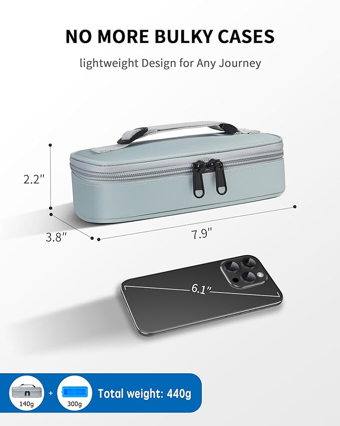 Insulin Vial Cooler Travel Case TSA Approved 300g Reusable Ice Brick Insulin Pen Case Holds 2 Pens and 2 Vials Long Lasting Medicine Cooler for Travel Camping and Outdoor Activities (Gray)