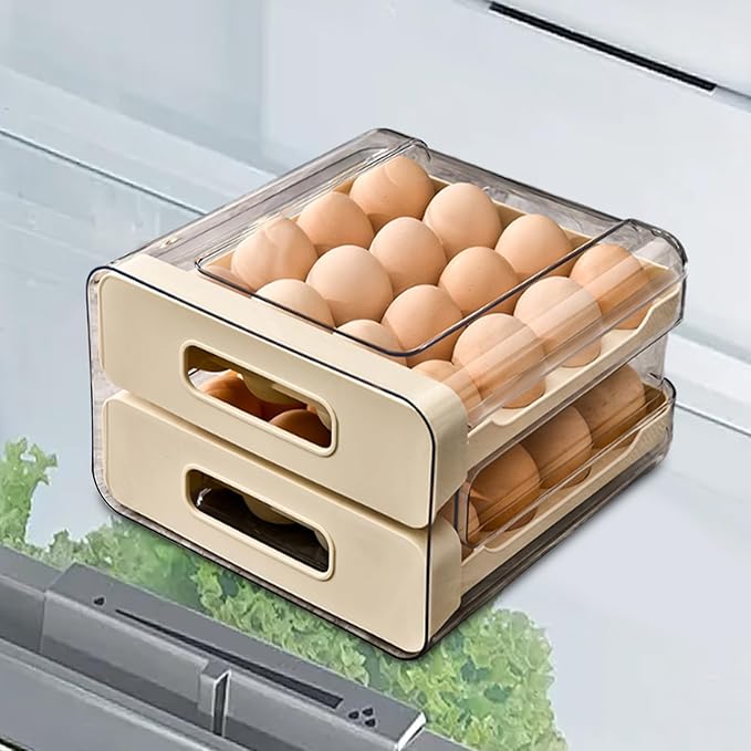 Egg Holder for Counter | Large Drawer Type Storage Box - Large Capacity Chicken Egg Holder Storage - for Home Kitchen Pantry Cabinet Farmhouse Apartment RV Camping Organization