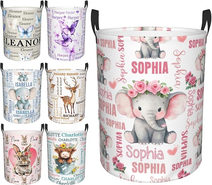 Custom Name Laundry Hamper, Personalized Laundry Baskets with Name for Boys Girls Women Men, Customized Collapsible Dirty Clothes Hamper Easy Storage Gifts for Bedroom Bathroom Living Room