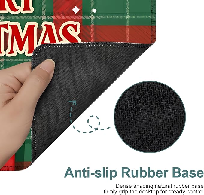 Merry Christmas-Elk Gaming Mouse Pad 35.4"x15.7"Desk Mat Anti-Slip Rubber Base & Durable Stitched Edges for Gamers Smooth Mouse Writing Surface for Desk Office/Home