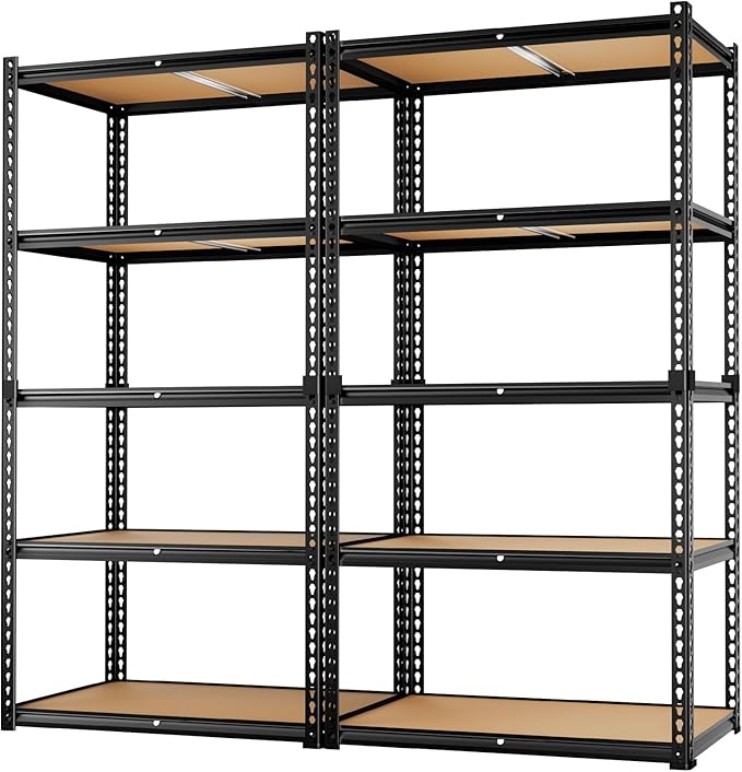 LEVELEVE 5-Tier Heavy Duty Storage Shelving Unit, 2020 lbs Capacity, Adjustable Metal Utility Shelf, 35" L x 16" W x 73" H for Garage, Kitchen, Pantry, Basement, Bathroom, Laundry,2 Pack