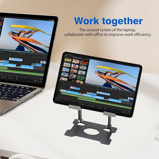 KABCON Tablet Stand,Tablet Holder for iPad,Adjustable Portable Multi Angle Desktop Stand Compatible with iPad Pro 9.7 10.5 12.9 Air Mini 1-4,Galaxy Tabs,Surface Pro Tablets,Kindle,E-Reader,Nexus