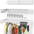 Wall-Mounted Clothes Drying Rack – Foldable Laundry Drying Rack, Space-Saving Wall Mounted Clothes Rack, Tri-Fold Wall Mounted Drying Rack for Laundry Room