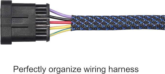 25ft - 1 inch PET Expandable Braided Sleeving – BlackBlue – Alex Tech Braided Cable Sleeve