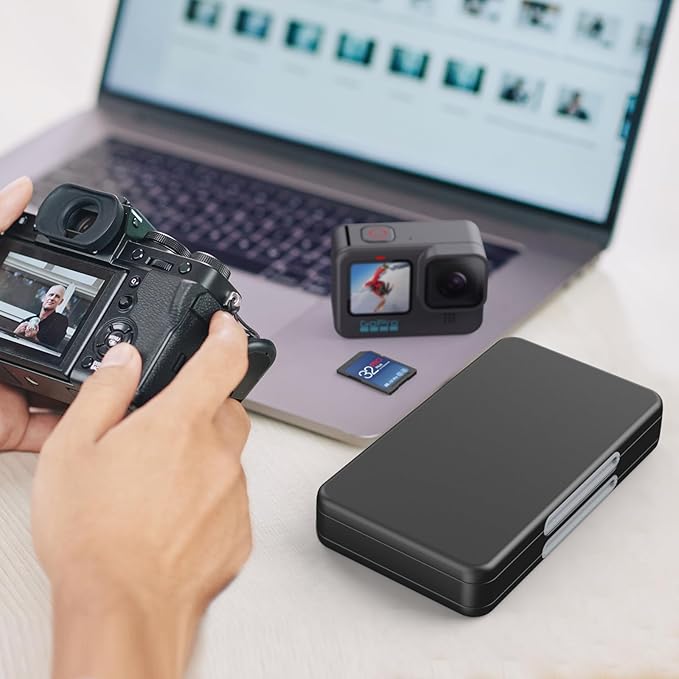 HEIYING SD Card Holder for Memory SD and TF Cards, Portable SDXC SDHC Memory Card Holder Case Compatible with 40 SDXC SDHC and 40 TF Cards Slots