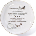 HOME SMILE Christmas Mothers Day Birthday Gifts for Aunt from Newphew or Niece-Ceramic Ring Dish Jewelry Tray-Everyday I look Up to you and appreciate to you