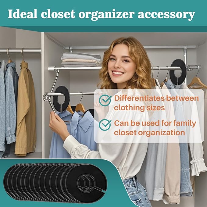 Sukh Closet Dividers 30pcs - Plastic Clothes Organizer Shelf Tags Labels for Clothing Rack Wardrobe Store Warehouse Nursery Must Haves Boutique Supplies Sturdy Durable Flexible No Burrs (Black)