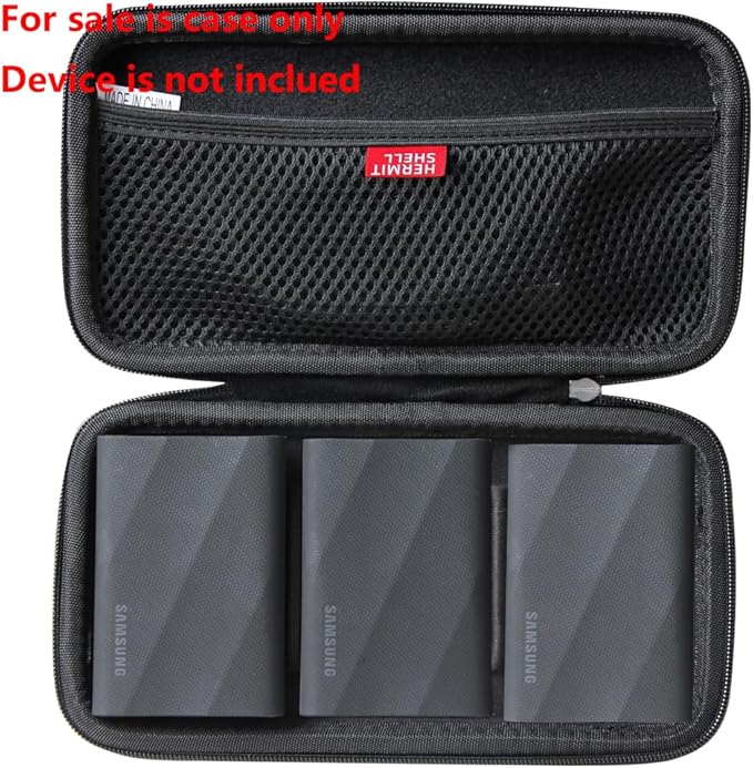 Hermitshell Hard Travel Case for Samsung T9 Portable SSD 2TB / 4TB / 1TB (Black, Case for 3 Hard Drives)