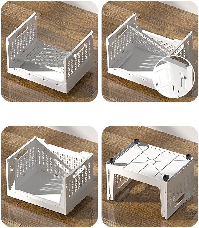 Rolling Book Cart - 40L Foldable Storage Container Mobile Basket, Portable Utility Bin, Lightweight Organizer | Durable Wheeled Book Holder for Home Office Dorm Study Rooms