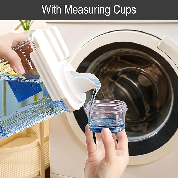 64 OZ Laundry Detergent Dispenser, Liquid Laundry Soap Dispenser, Fabric Softener Dispenser, Scent Booster/Laundry Powder Holder & Container, Laundry Room Organization and Storage, 3PACK