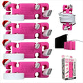 CordBrick Stocking Stuffers for Adults Cord Management Weighted Cord Holder Cable Wrap Phone Stand - Multiuse Gadget Organizer for Nightstand, Desk. Gift for Men, Durable Silicone. 4pk Pink