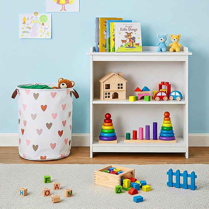 Patelai 3 Pieces Large Laundry Hamper Round Collapsible Organizer Storage Bin Waterproof Foldable Dirty Clothes Laundry Basket for Home Bathroom(Rainbow)