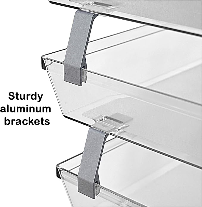 Acrimet Facility 3 Tier Letter Tray, Front Load, Letter Size/A4, Desktop File Organizer, Plastic (Clear Crystal Color)