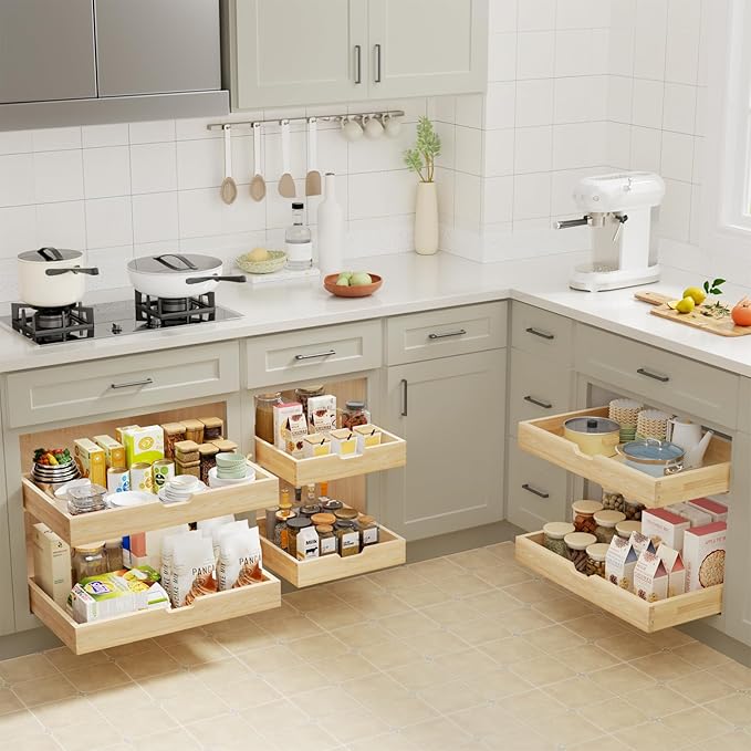 Pull Out Drawers for Cabinets, 28½” W x 21” D Soft Close Slide Out Drawers for Kitchen Cabinets, Cabinet Pull Out Shelves Requires At Least 29.5” Cabinet Opening