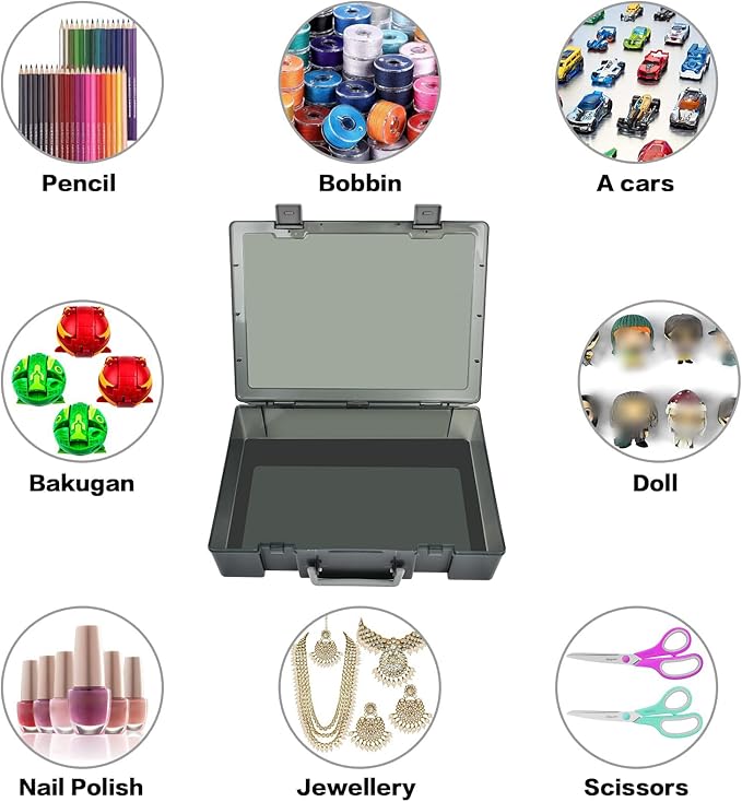 ALCYON 1600+ Baseball Card Storage Box, Sports Cards Holder Organizer Hard Plastic Display Case Compatible with Baseball/Football/for MTG/for PM for Collector (Bag Only)-Grey