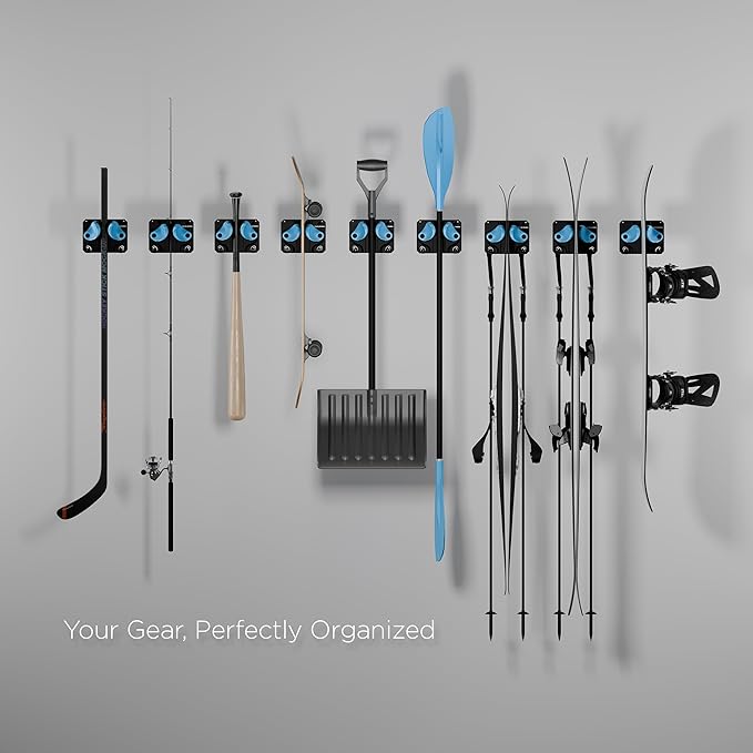 Gravity Grabber Ultimate Ski & Snowboard Wall Storage Rack - Fits any Ski or Snowboard - Save Your Rocker, Tips and Tails - Damage-free - 1x - Black