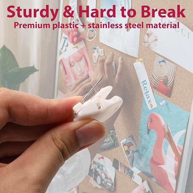 15 Pcs Cubicle Clips Plastic Cubicle Hooks for Fabric Wall Panel Picture Hangers Pins for Hanging Photos Frame Notes Memos Messages Office Home Use (White)