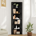 6 Tier Corner Shelf with Adjustable Shelf, 68" Tall Corner Bookshelf Bookcase, Freestanding Corner Display Storage Shelf for Living Room, Office, Kitchen, Bath Room,Small Space, Black