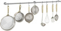ROTHLEY Hanging Pot Rack Hanger: 39.4 Inch Stainless Steel Pot and Pan Hanger Pot Rack Wall Mounted Hanging Pots and Pans Rack Pot Hangers for Kitchen Wall Kitchen Rail with Hooks (Brushed)