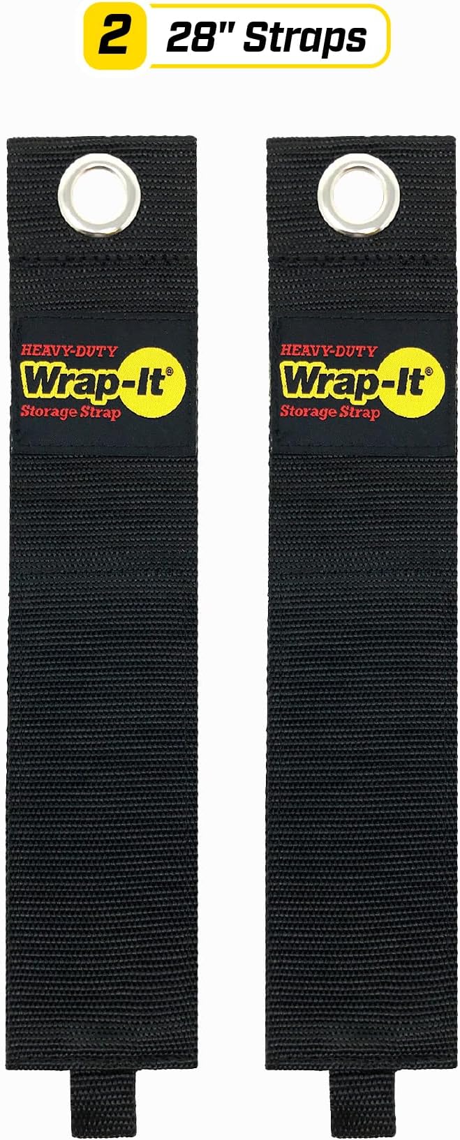 Heavy-Duty Wrap-It Storage Straps, 28-inch (2 Pack) - Hook and Loop Garden Hose Hanger, Pool Cord Storage Organizer for Cords, Tow Rope, Building Materials, RV and Garage Organization