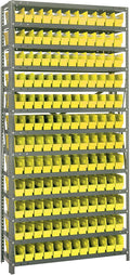 Quantum Storage Systems 1275-100YL Solid Heavy Duty 13 Shelves 144 Economy Yellow Bins 75" H x 36" W x 12" D