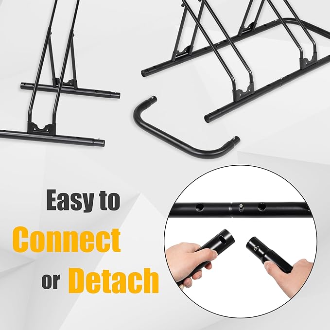 CyclingDeal Bicycle Floor Parking Rack Stand - for Mountain MTB Road Bike - Indoor Home Garage Storage - Adjustable 5 Bikes