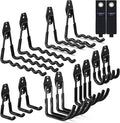 3-H Heavy Duty Garage Hooks with Extra Welding Spots, Utility Hooks for Hanging, Garage Organizer for Garden, Lawn, Yard Tools, Chairs, Ladders, WeedEater, Shovel(Black)