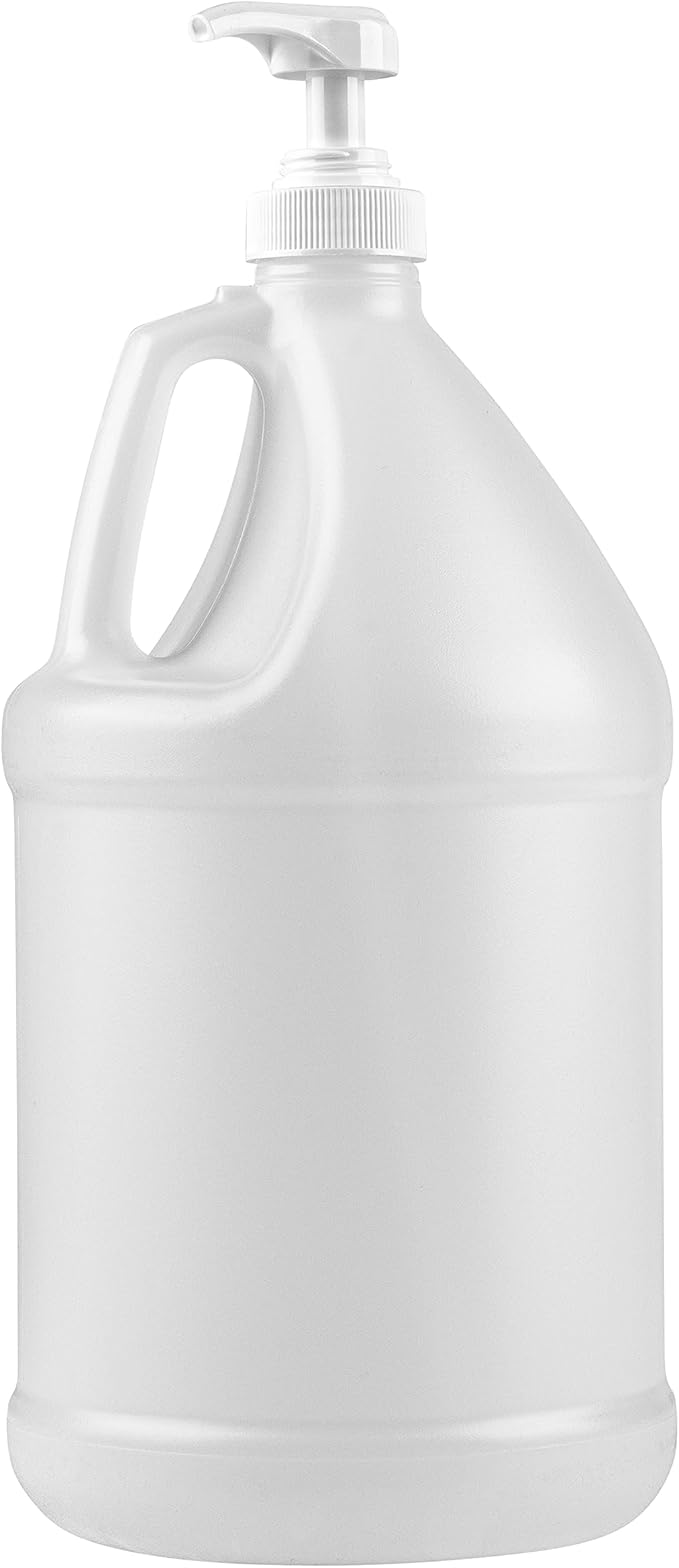 Kitchentoolz 1-Gallon Plastic Jug with Pump Dispenser - Ideal for Epoxy Resin, Laundry Detergent, Liquid Soap, Snow Cone Syrup, Batter