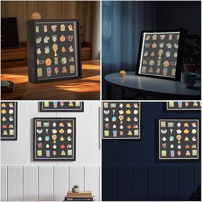 Light Up Pin Display Case – Illuminated Enamel Pin Display Board for Pin Collection Display, Pin Holder, Pin Board for Enamel Pins, Pin Display Case for Pin Collectors