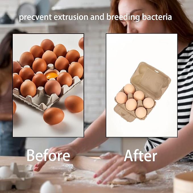 40 Pack Egg Cartons Bulk, 2x3 Style Reusable Empty Natural Paper Pulp Egg Cartons, Sturdy Design Egg Holder Containers for Fresh Chicken Eggs