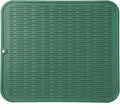 Silicone Dish Drying Mat for Multiple Usage,Easy clean,Eco-friendly,Heat-resistant Silicone Mat for Kitchen Counter or Sink,Refrigerator or Drawer Liner Green 2XL 24 inches x 18 inches