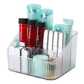 Clear Makeup Brush Holder & Organizer for Vanity, Bathroom Countertop - 5 Cup Toiletry Organizer, Storage & Display for Skincare, Perfume, Hairbrush, Sunglasses & Desk Accessories