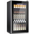 COWSAR Mini Fridge Cooler, 130 Can Beverage Refrigerator with Glass Door, ETL Approved Wine Fridge with Digital Temperature Control, LED Light, Reversible Door for Home, Office, Bar - 3.2 Cu.Ft