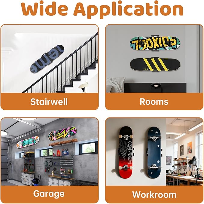 360° Rotating Skateboard Deck Wall Mount
