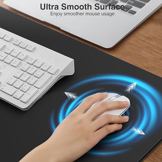 Mouse Pad with Magnetic Wireless Charger, 31.5"x15.8" Large Gaming Desk Mat, Non-Slip Base, Waterproof Ultra-Smooth Keyboard Pad for Gamer, Office & Home, Black
