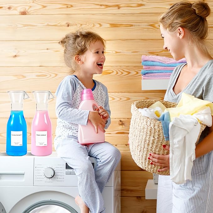 40OZ Laundry Detergent Dispenser, Laundry Soap Dispenser, Fabric Softener Dispenser, Liquid Laundry Detergent Holder Container Organizer, Laundry Room Organization and Storage, 3 Pack
