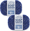 Soap Savers for Bar Soap, American Made by Luxiny, Lifts Soap in Soap Dishes & Shower Soap Holders -Handmade Soap Lasts Longer - Made from Plant Based Materials, 2 PK (Sapphire Royal Blue)