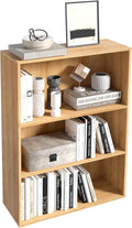 Wooden 3 Tier Book Shelf,3 Cube Storage Organizer,3 Tier Low Bookcase Storage Display Organizer, 33 Inch Versatile Cubes Shelf and Cubby Unit for Any Space (Natural Oak, 3 Cube-W(23.6inch)