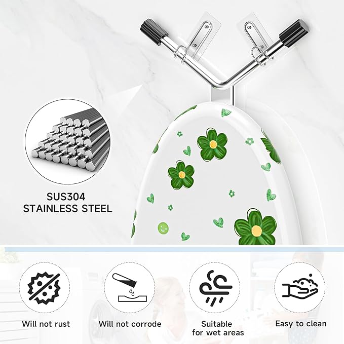 Ironing Board Holder Wall Mount, Durable Ironing Board Holder Stainless Steel, Space Saving Iron Board Hook for Wall Heavy Duty, for Laundry Room Livingroom Bathroom Small(Y or T Leg)
