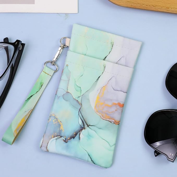 Double Eyeglass Case Soft Dual Glasses Case for Women Men Travel Squeeze Top Sunglasses Cases Eyeglasses Pouch