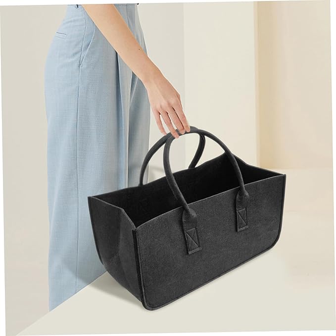 Felt Storage Bins 2Pcs 20x10x10 Inch Large Capacity Felt Basket with Handle Multi-Purpose Bag for Grocery, Shopping, Basket, Storage Bins