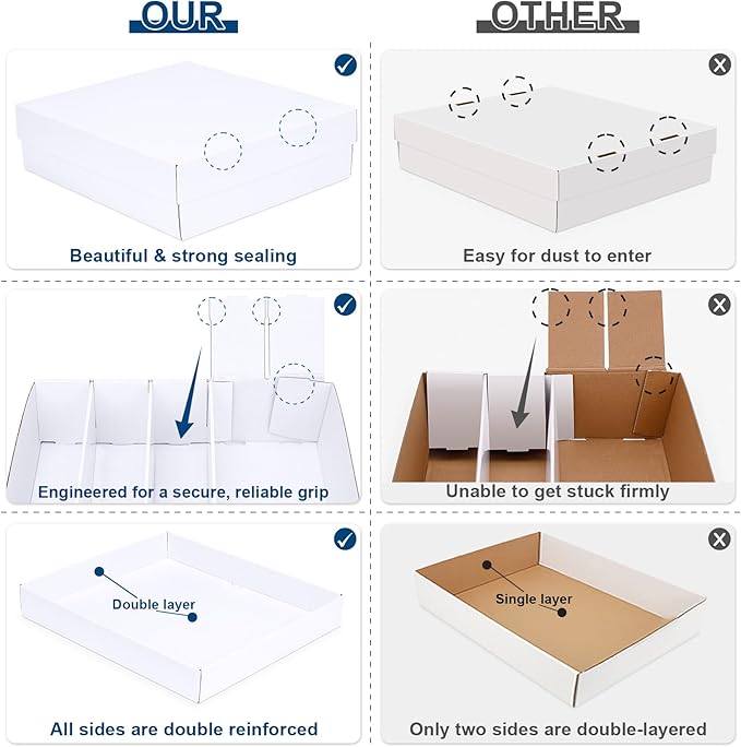 5 Row Trading Card Storage Box, 1 Pack Cardboard Storage Box with Divider for Mtg, Tcg, Sports Cards