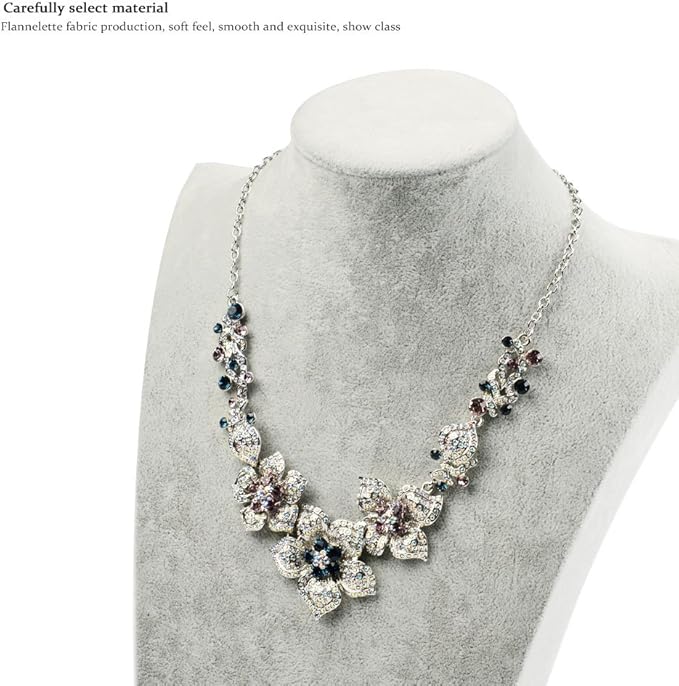 Oirlv Velvet 3-Dimensional Jewelry Stand Necklace Pendant Chain Jewelry Bust Display Holder (H13.39)