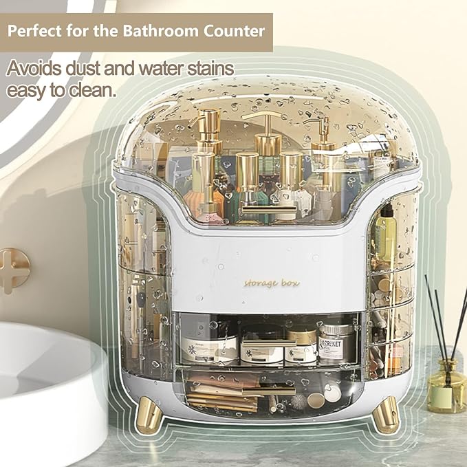 Upgrade Large Makeup Organizer Countertop Vanity Organizer Cosmetic Organizer Makeup Storage Box Bathroom Counter Organizer Perfume Skincare Organizers Gift Women Clear Design Easy Visibility