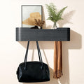 Wall Coat Rack Floating Shelves Modern Coat Rack Wall Mount with Storage Entryway Shelf Wooden Hanger 20 Inch 4 Hidden Metal Hooks for Living Room Bedroom (Black, 4 Hooks)
