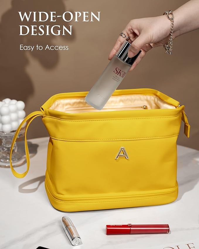 Makeup Bag, Travel Gifts, Skin Care Bag-Personalized Bags, Waterproof Double Layer Cosmetic Bag, 7 8 9 10 11 12 13 14 15 16 17 18 Year Old Girl Birthday Gifts Teen Girl Stuff